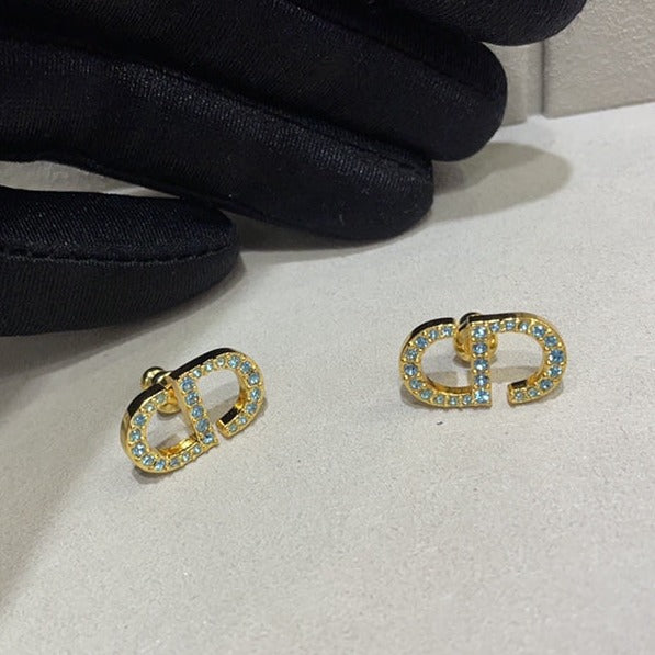 Dior Petit CD Cubic Zirconia Gold Earrings