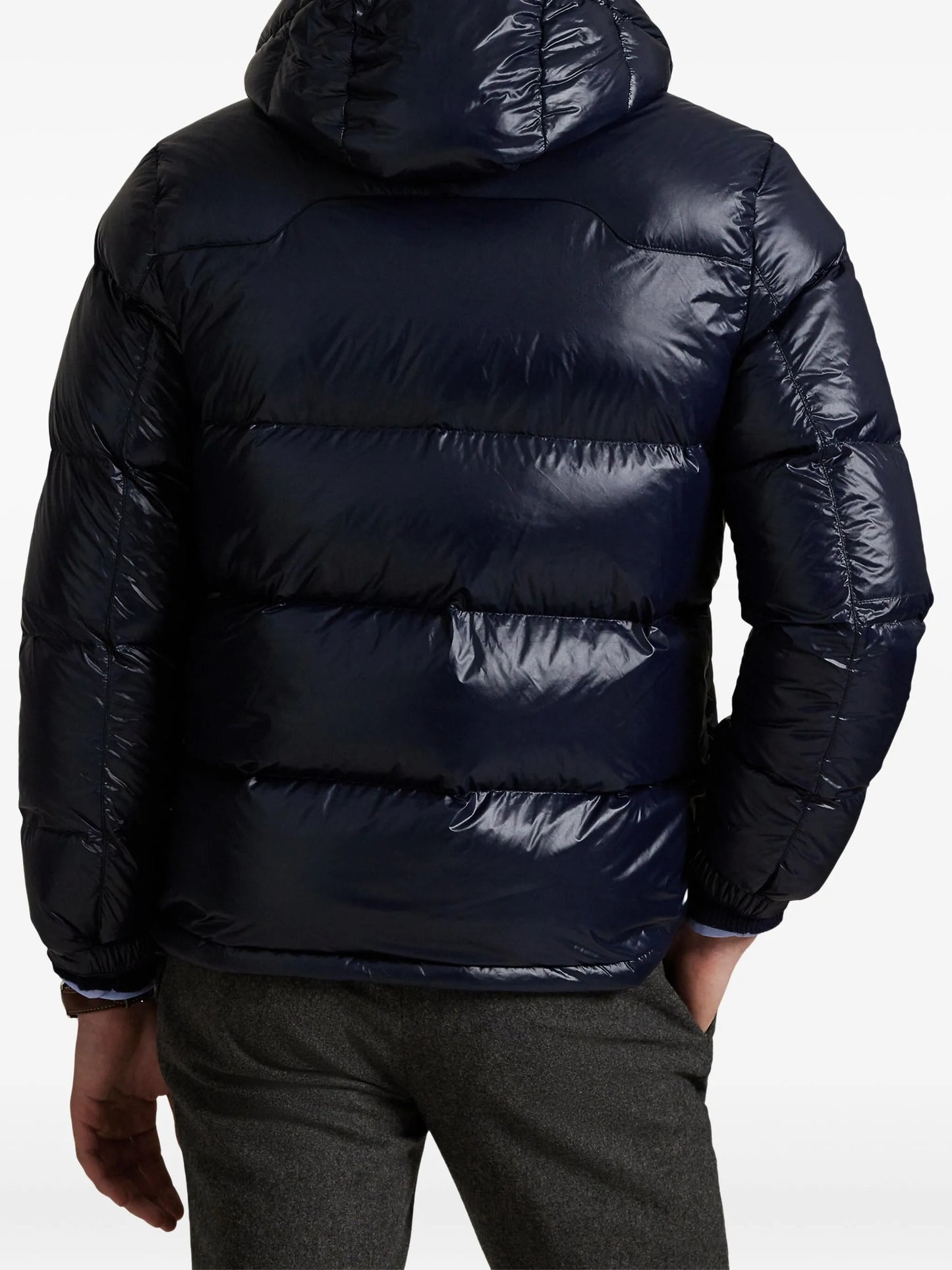 RALPH LAUREN Gorham Hooded Puffer Jacket Shiny Navy