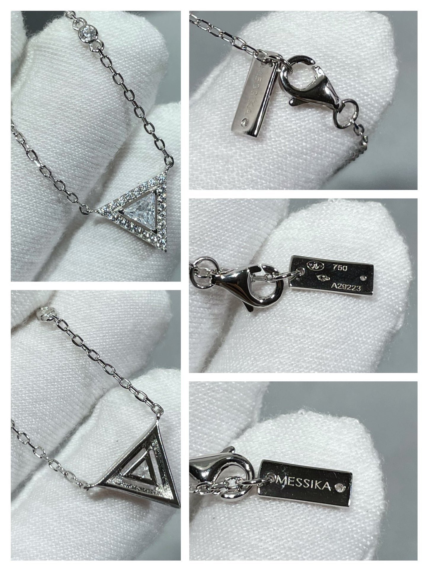 Messika Messik Triangle Cubic Zirconia Silver Necklace