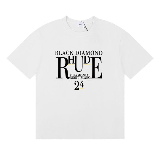 Rhude T-shirt Micro Label Letter Skull Print Short Sleeve T-shirt