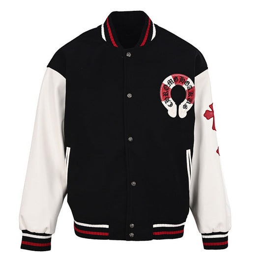 Chrome Hearts Cross-Patchwork Baseball Jacket