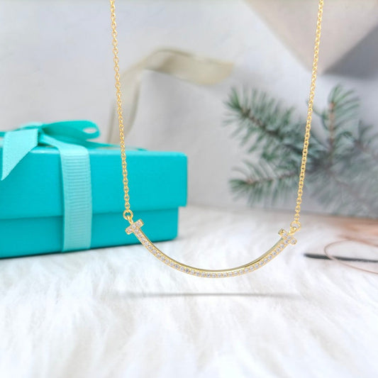 Tiffany Big Smile Pendant Cubic Zirconia Necklace