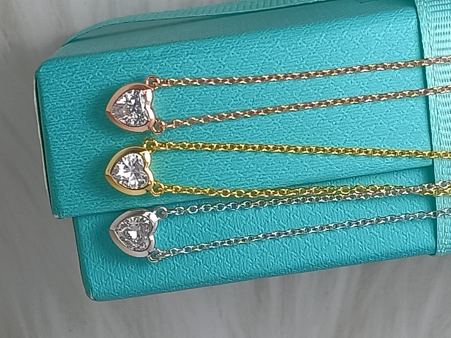 Tiffany Heart Big Cubic Zirconia Necklace