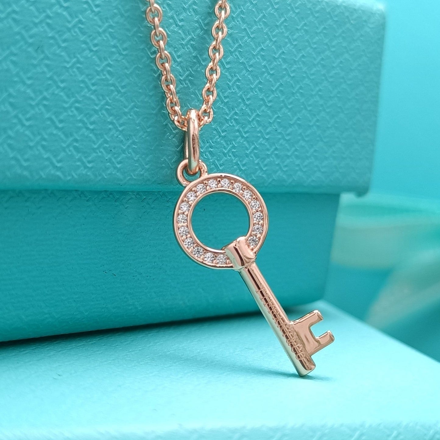 Tiffany Mini Key Necklace Diamond