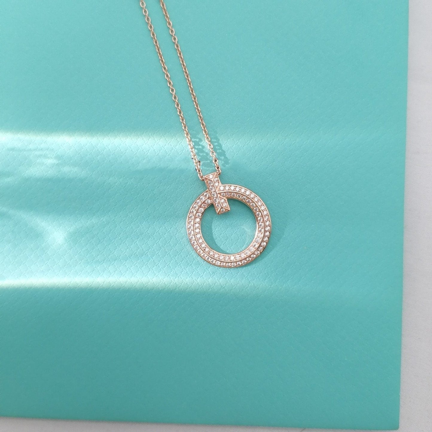 Tiffany T Wire Pendant Cubic Zirconia Necklace