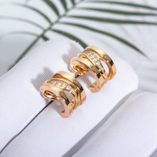 Bvlgari Zero 1 Pink Gold Cubic Zirconia Earrings