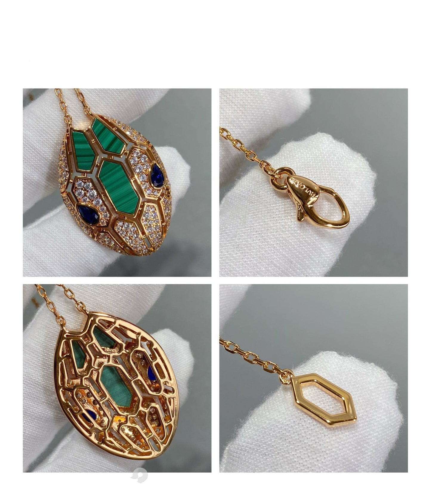 Bvlgari Serpent Pink Gold Cubic Zirconia Necklace