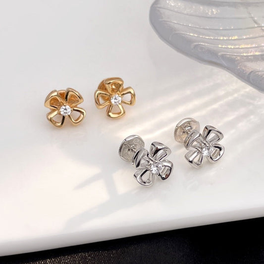 Bvlgari Fiorever Mini Cubic Zirconia Stud Earrings