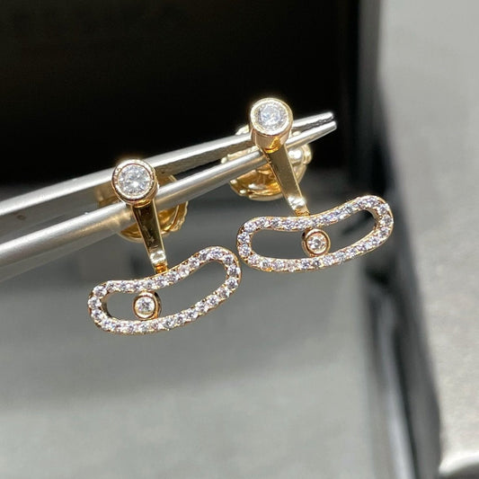Messika Move Uno Pink Gold Cubic Zirconia Earrings