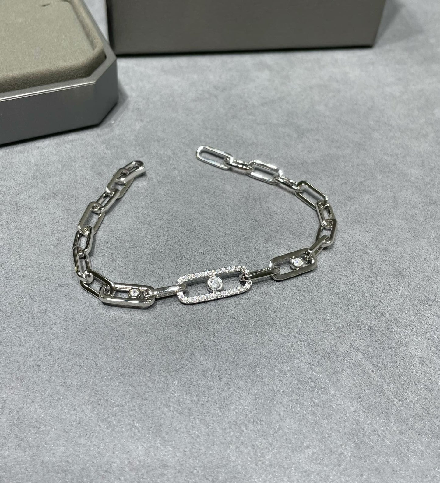 Messika Move Chain Link Silver Cubic Zirconia Bracelet