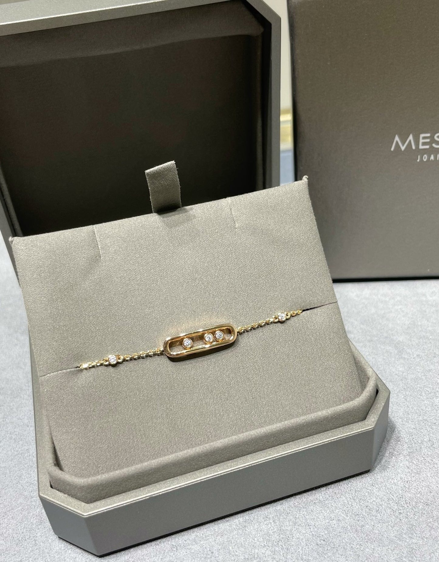 Messika Baby Move Pink Gold Cubic Zirconia Bracelet