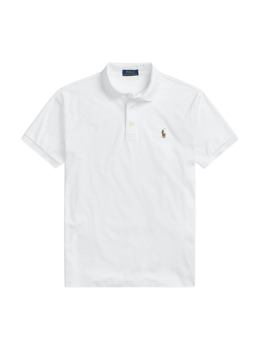 RALPH LAUREN Custom Slim Fit Soft Cotton Polo Shirt White