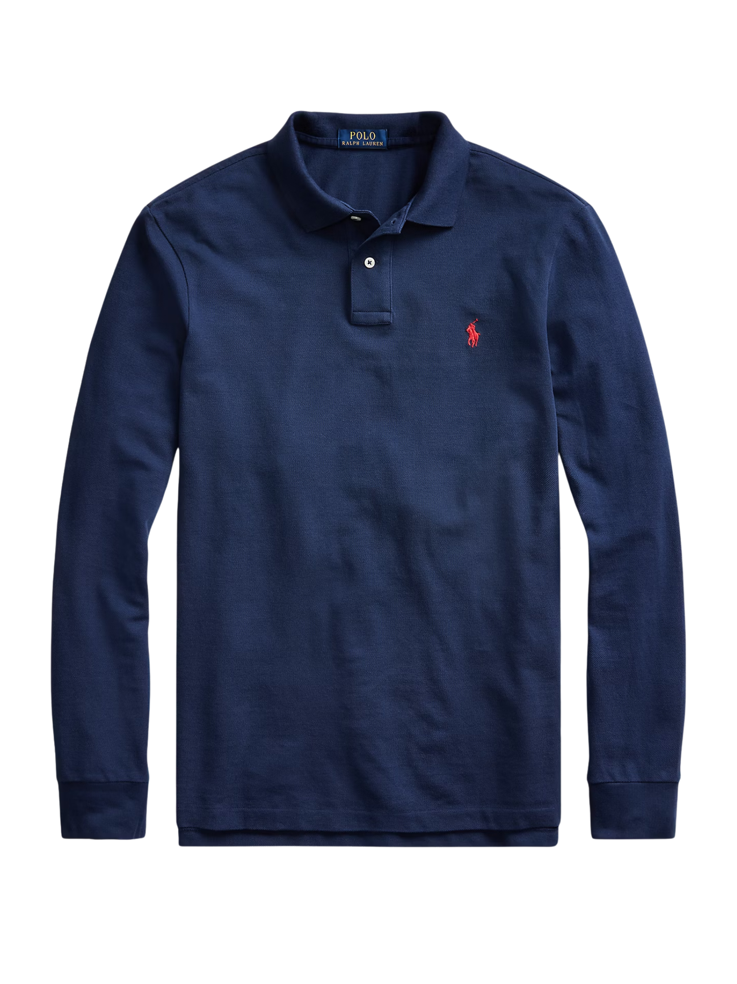 RALPH LAUREN Custom Slim Fit Mesh Polo Shirt Newport Navy