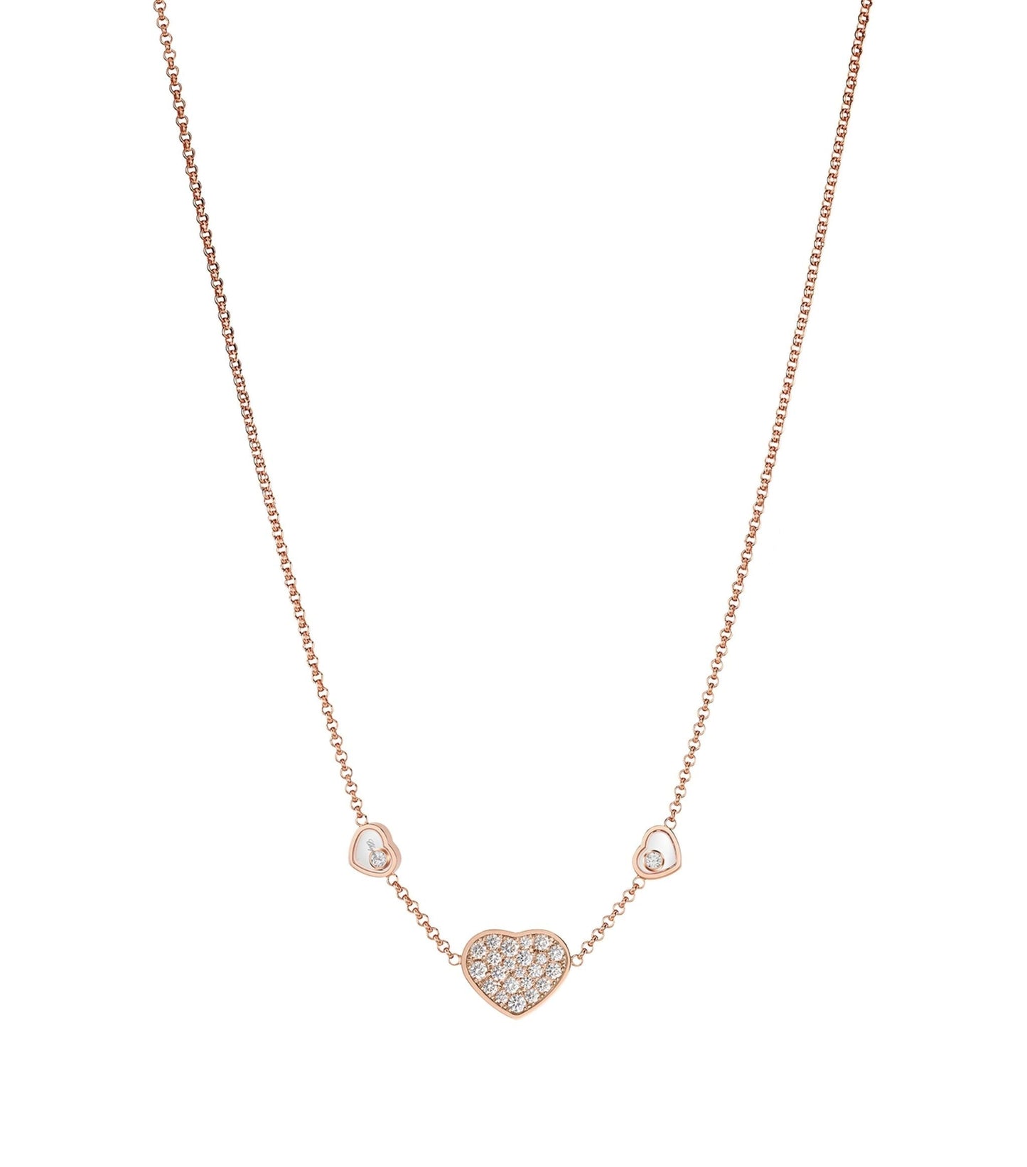 Chopard Happy Heart Necklace 3 Motifs Cubic Zirconia