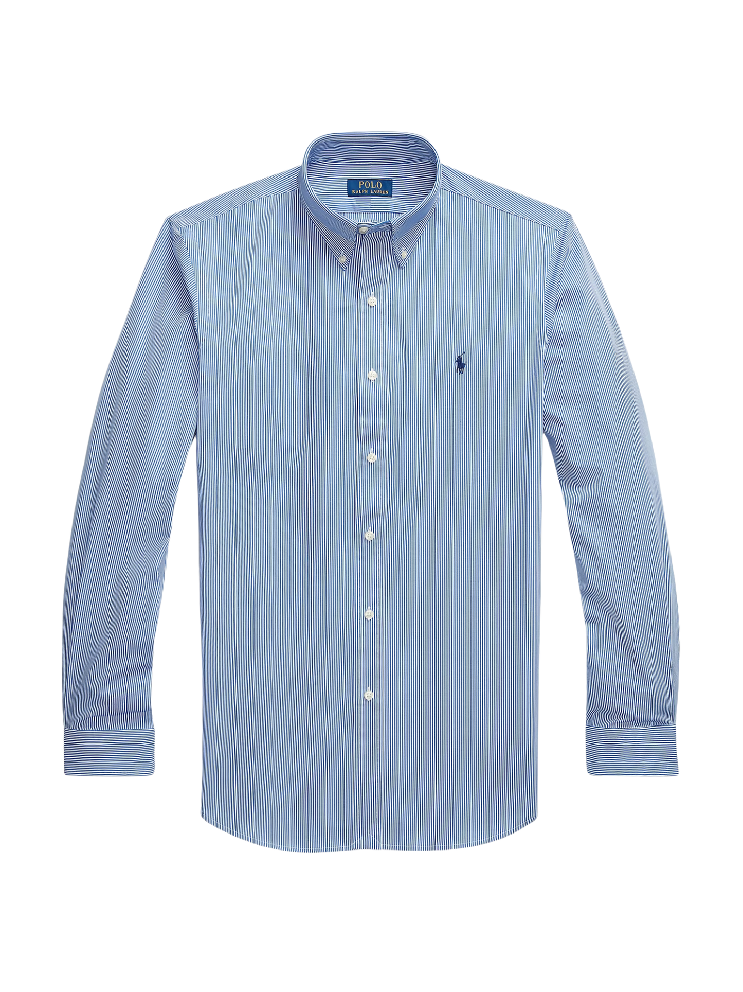 RALPH LAUREN Custom Fit Stretch Poplin Shirt Blue/White Hairline