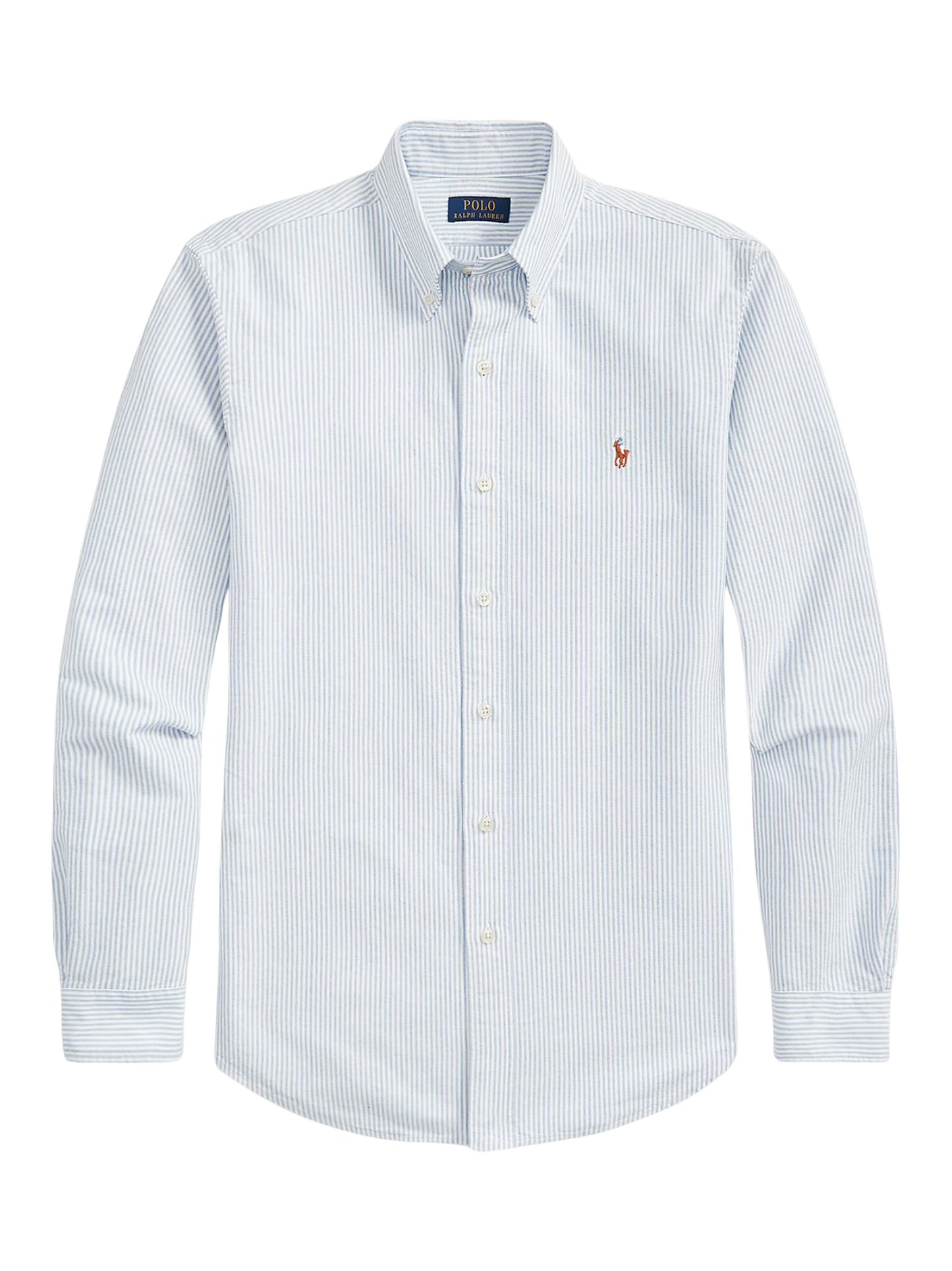 RALPH LAUREN Custom Fit Oxford Shirt Blue/White Stripe