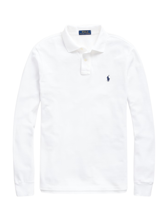RALPH LAUREN Custom Slim Fit Mesh Polo Shirt White