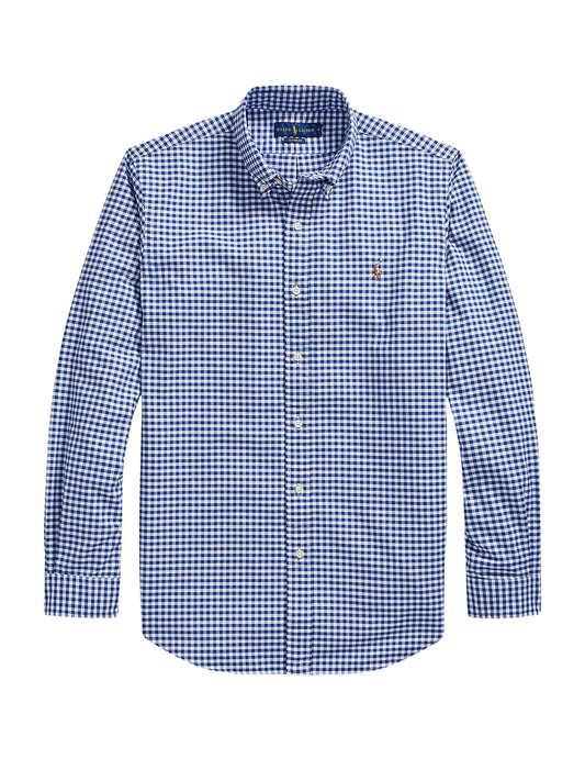 RALPH LAUREN Custom Fit Oxford Shirt Blue/White Gingham