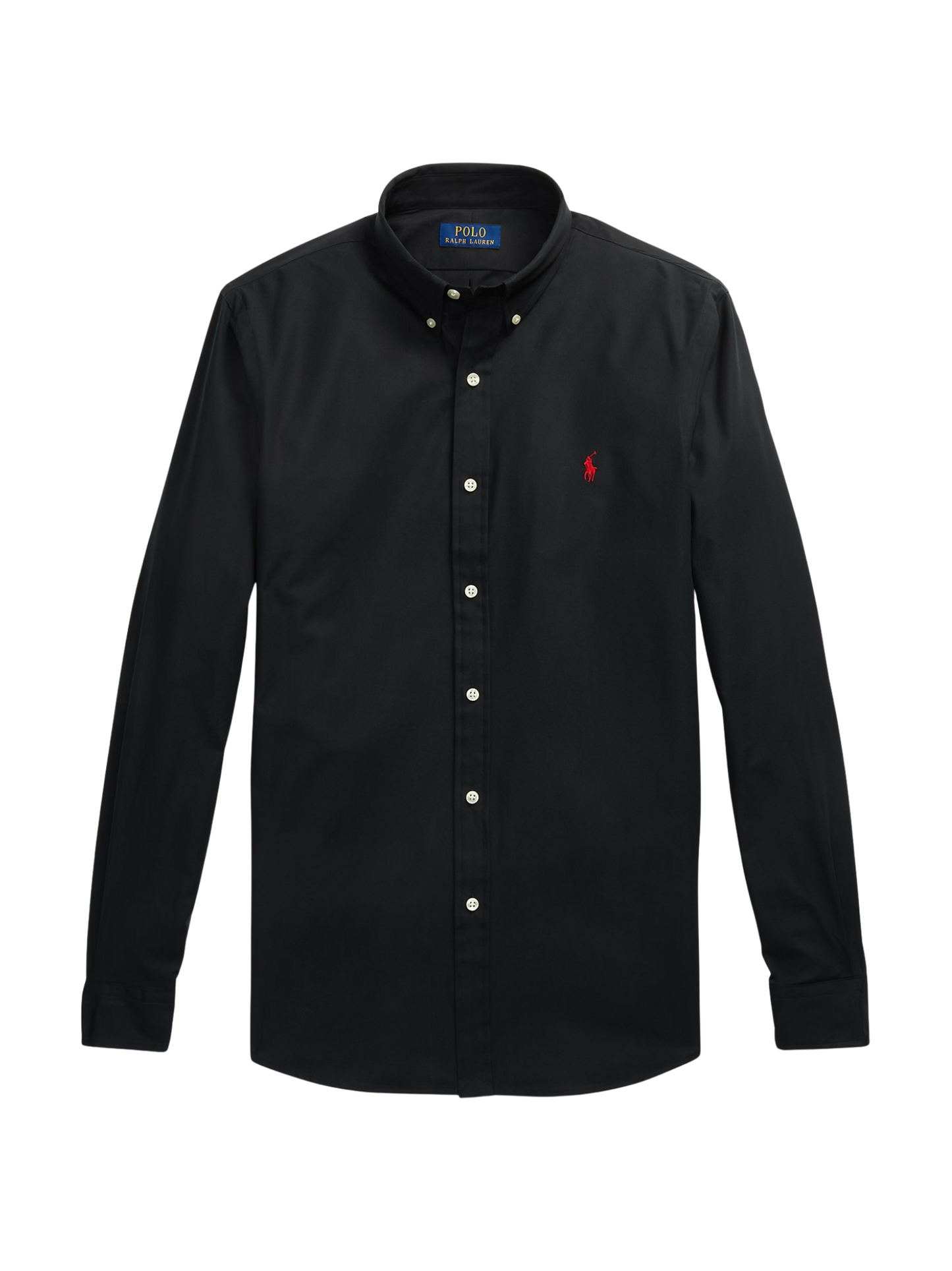 RALPH LAUREN Slim Fit Stretch Poplin Shirt Polo Black