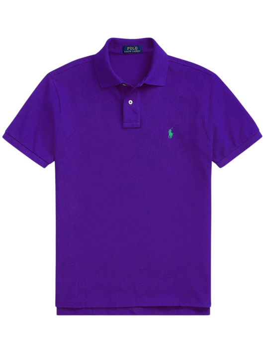 RALPH LAUREN Slim Fit Mesh Polo Shirt Cabana Purple