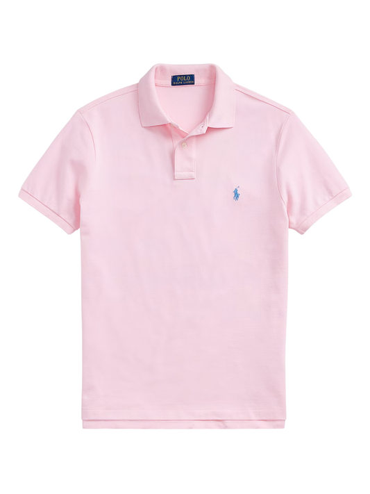 RALPH LAUREN The Iconic Mesh Polo Shirt Carmel Pink/Blue