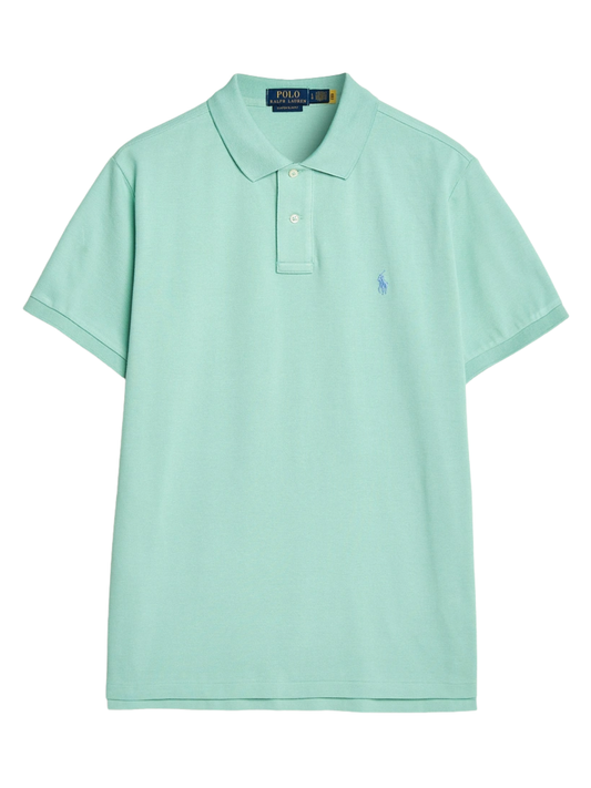 RALPH LAUREN Slim Fit Mesh Polo Shirt Celadon Green