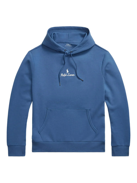 RALPH LAUREN Logo Double-Knit Hoodie Blue