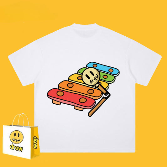 Drew T-shirts Short Sleeve round Neck T-shirt Men and Women Casual Loose