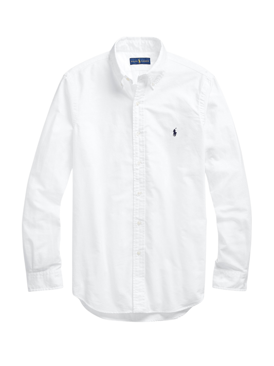 RALPH LAUREN Slim Fit Garment-Dyed Oxford Shirt White