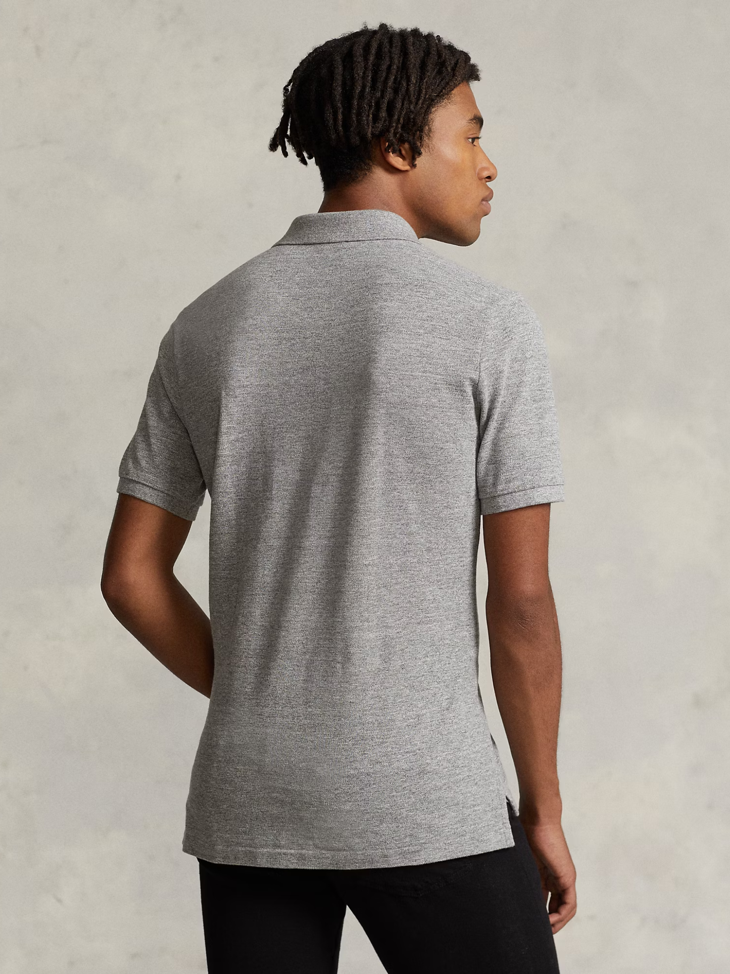 RALPH LAUREN Slim Fit Mesh Polo Shirt Canterbury Heather