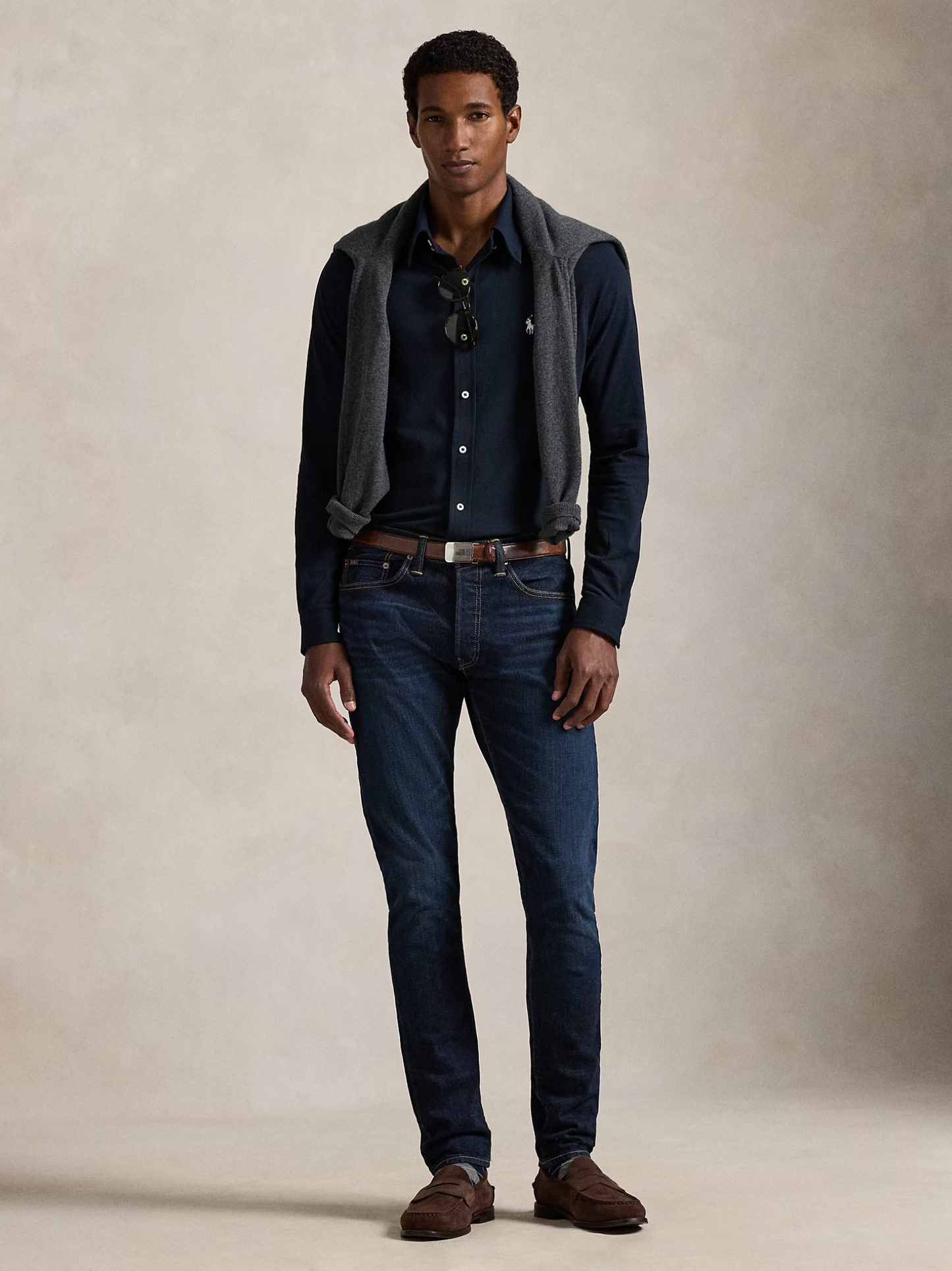 RALPH LAUREN Featherweight Mesh Shirt Aviator Navy