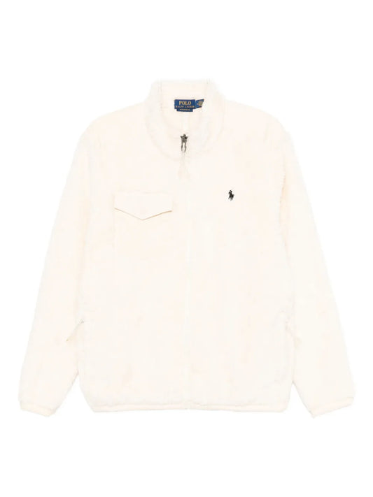 RALPH LAUREN Long Sleeved Full Zip Sweater Cream