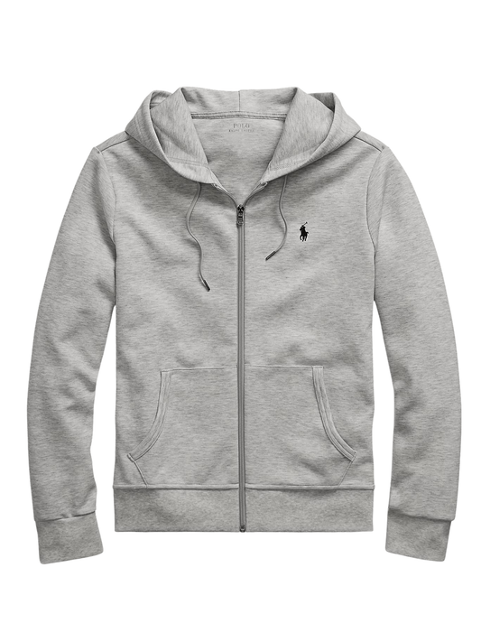 RALPH LAUREN Double-Knit Full-Zip Hoodie Light Sport Heather