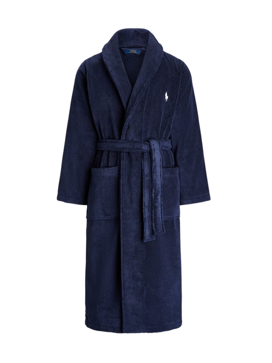 RALPH LAUREN Cotton Terry Robe Cruise Navy