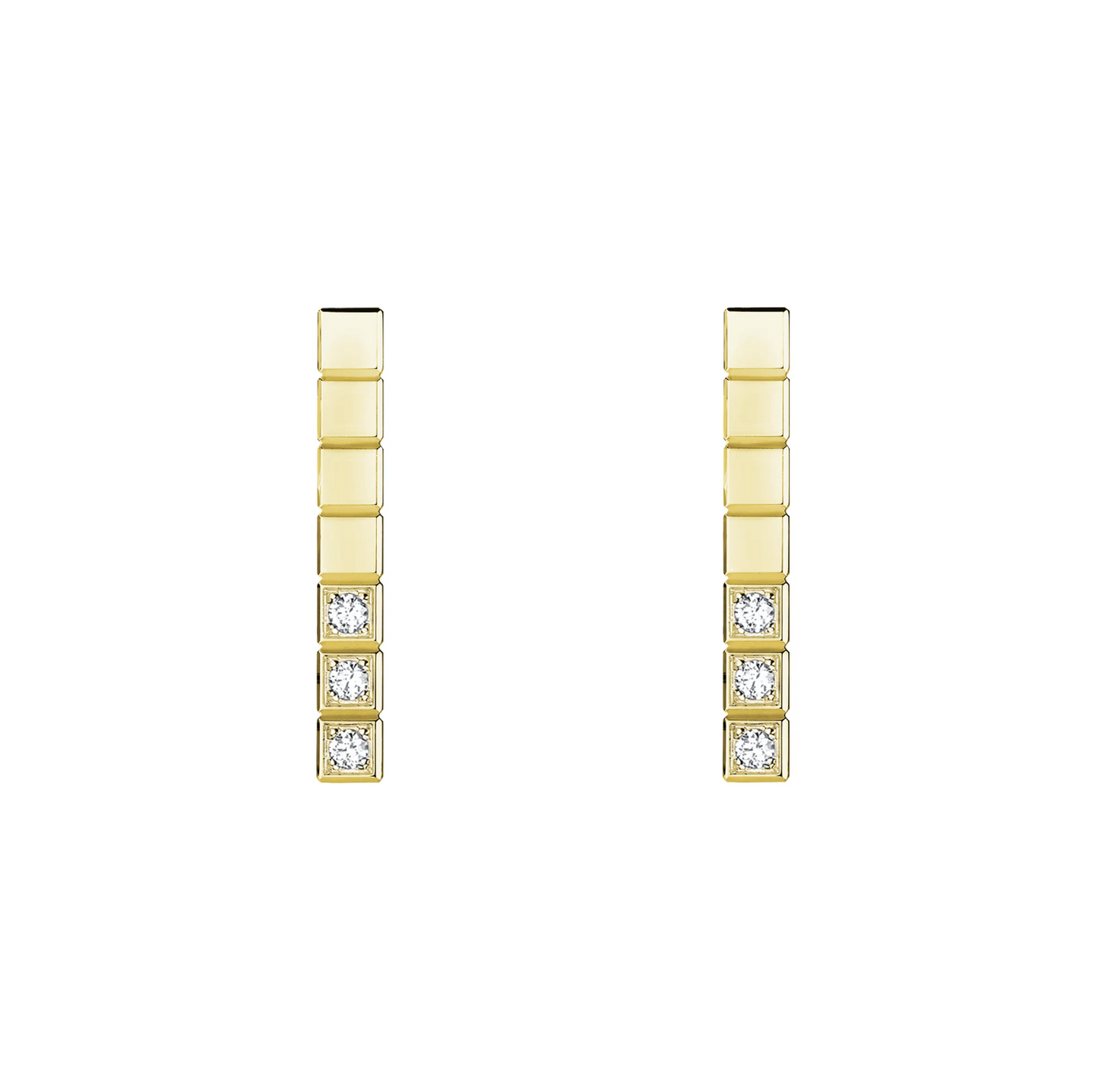 Chopard Ice Cube Gold Diamonds Earrings