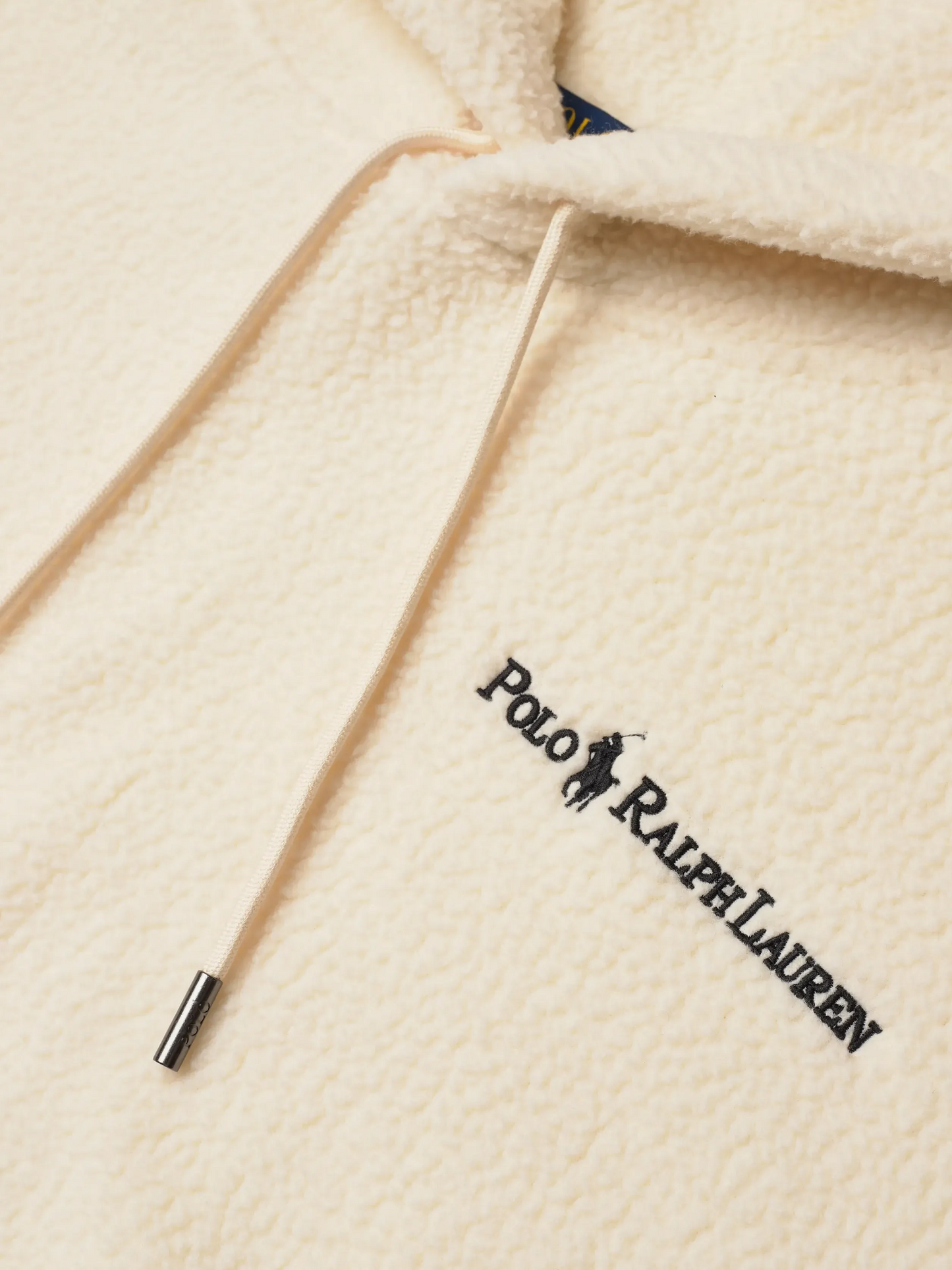 RALPH LAUREN Polo Pile Fleece Hoodie Cream