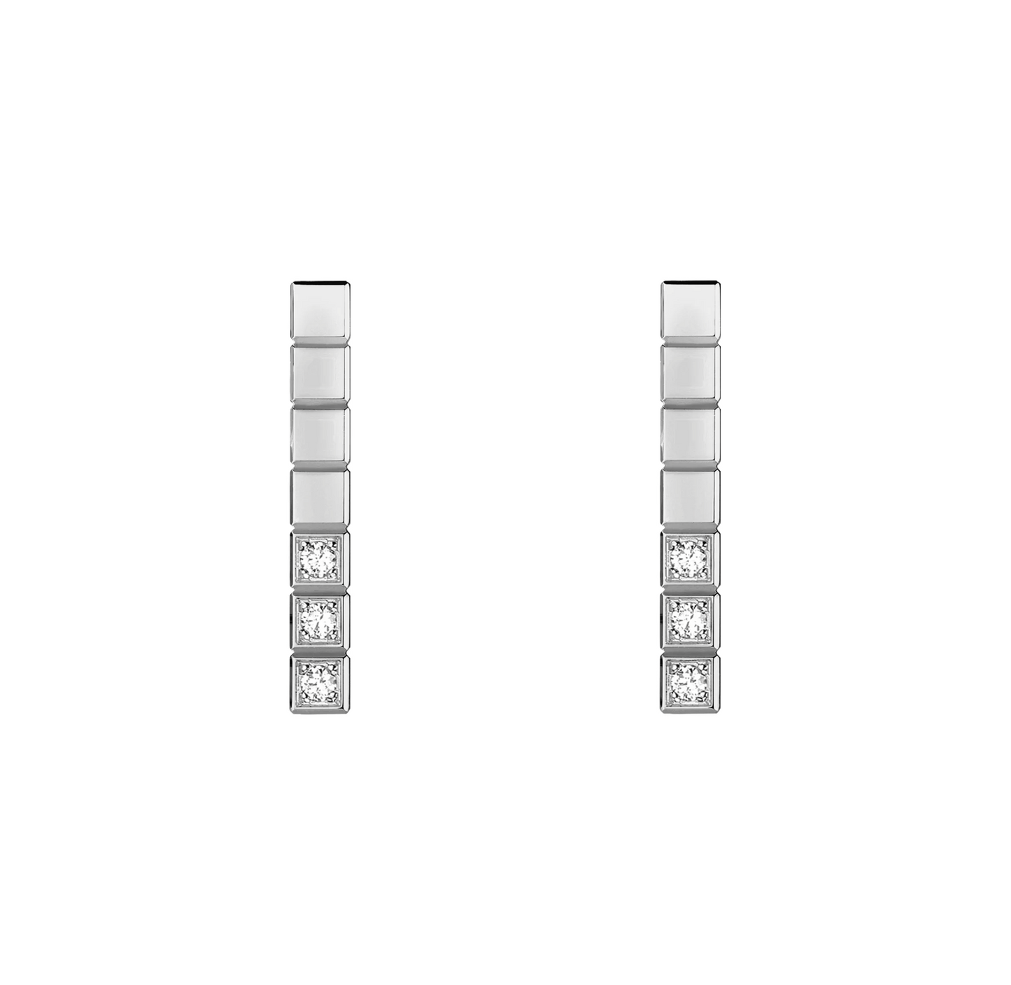 Chopard Ice Cube Silver Diamonds Earrings