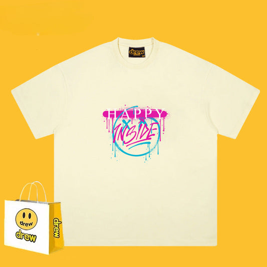 Drew T-shirts Smiley T-shirt Cotton Short Sleeve