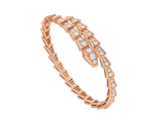 Bvlgari Serpenti Bracelet 6.8MM Pink Gold Cubic Zirconia