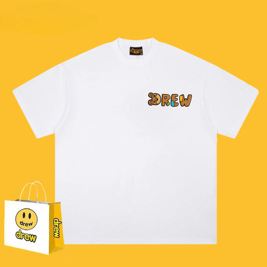 Drew T-shirts Short Sleeve Letter Cotton T-shirt Loose