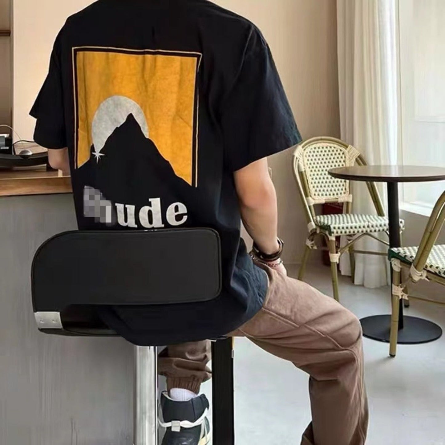 Rhude T-shirt Classic Sunset Theme Printed Short Sleeve T-shirt