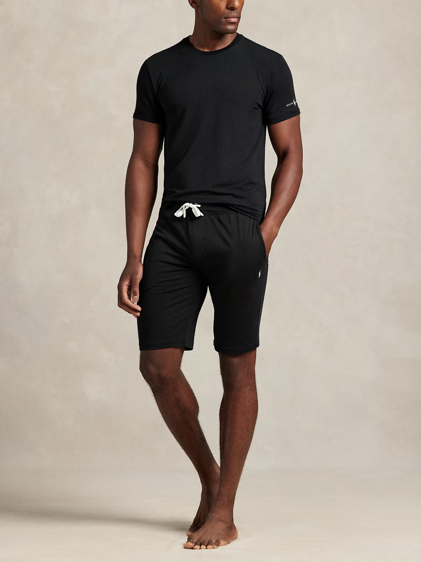 RALPH LAUREN Cotton Jersey Sleep Shorts Polo Black