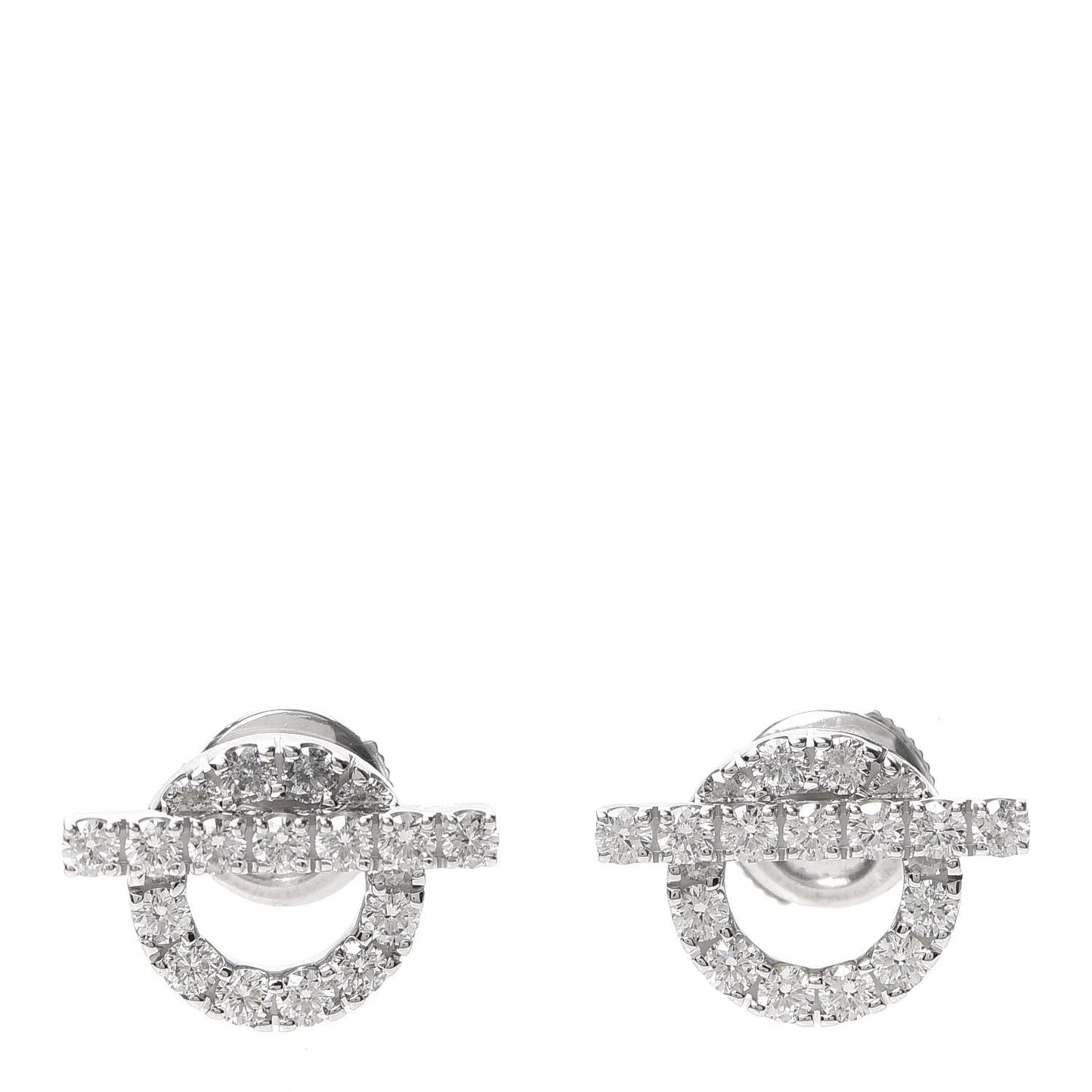 Hermes Echappee Mini Cubic Zirconia Stud Earrings