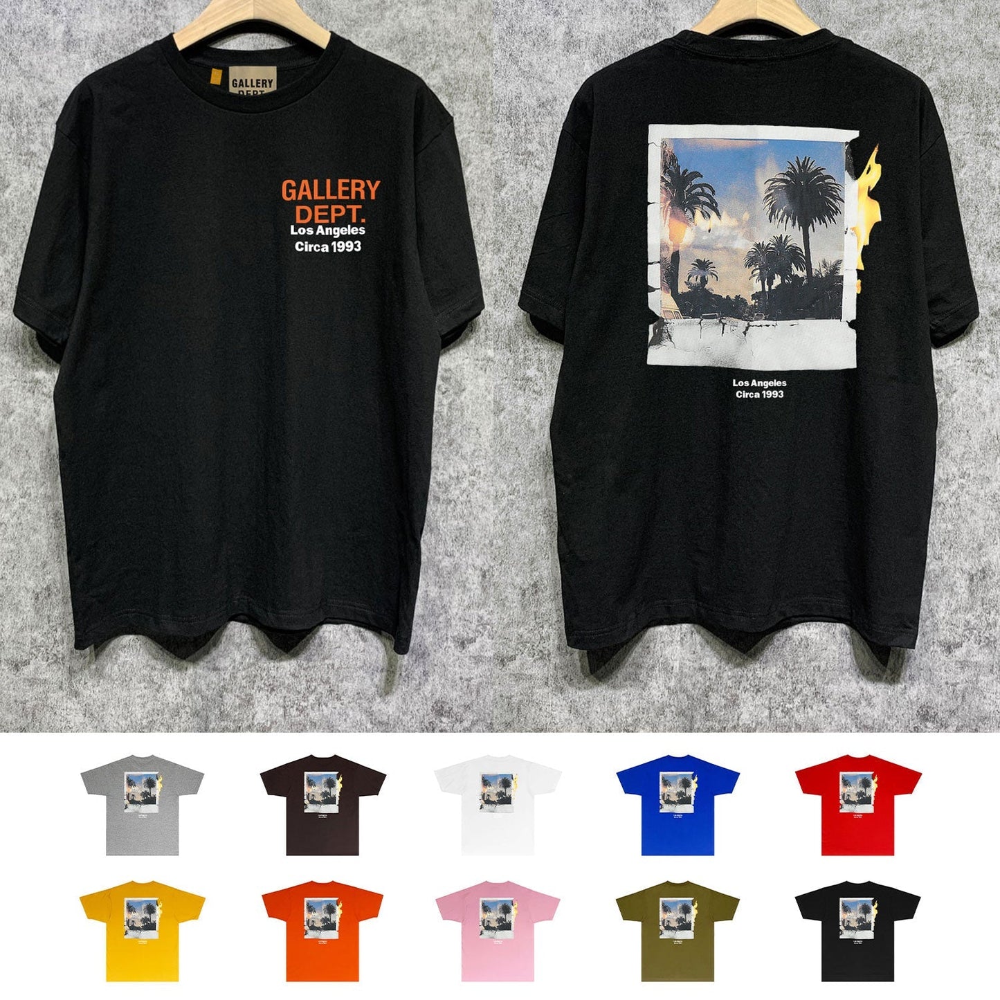 Gallery Dept T Shirt Retro Printed Loose Short-Sleeved Shirt