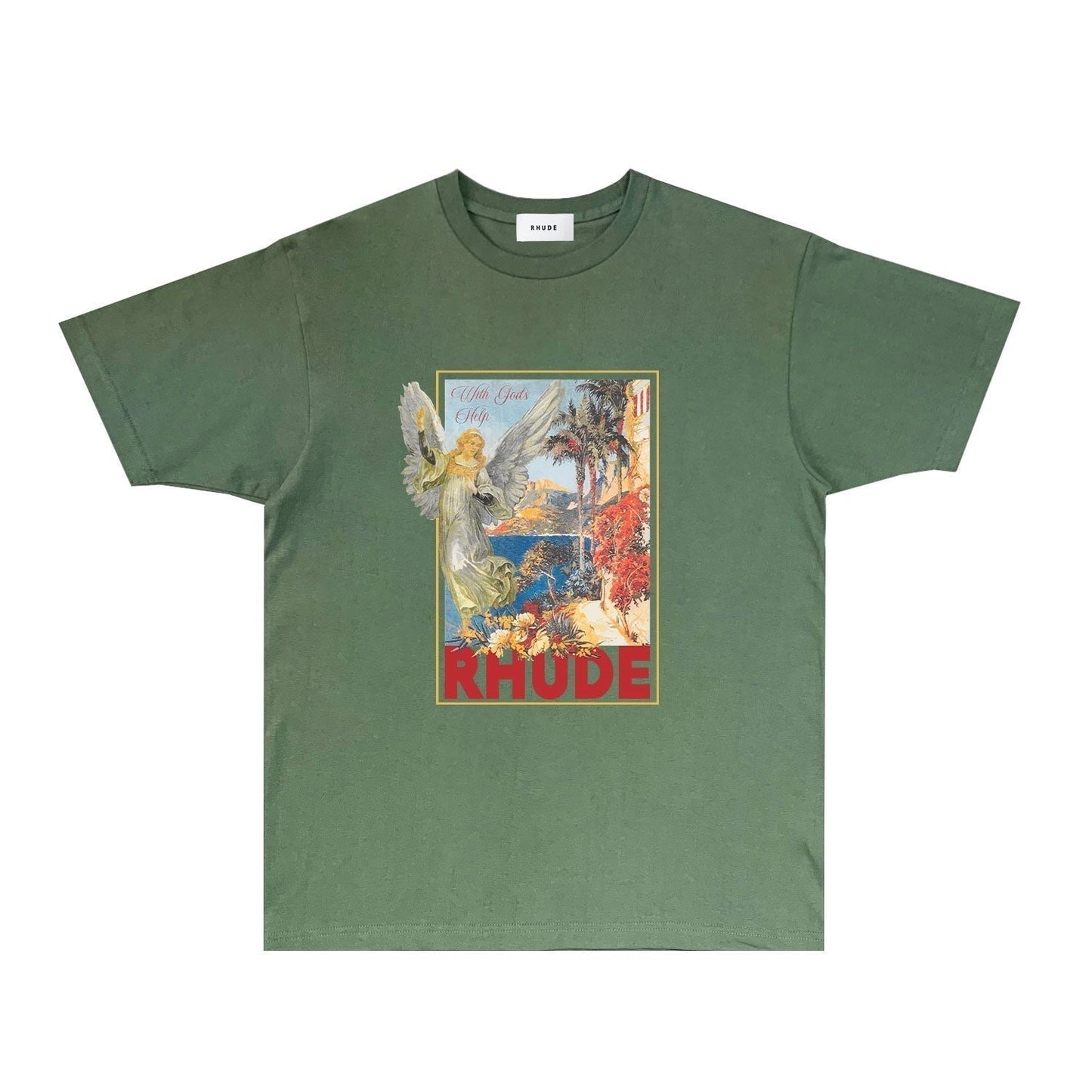 Rhude T-shirts Printed Trendy Pure Cotton