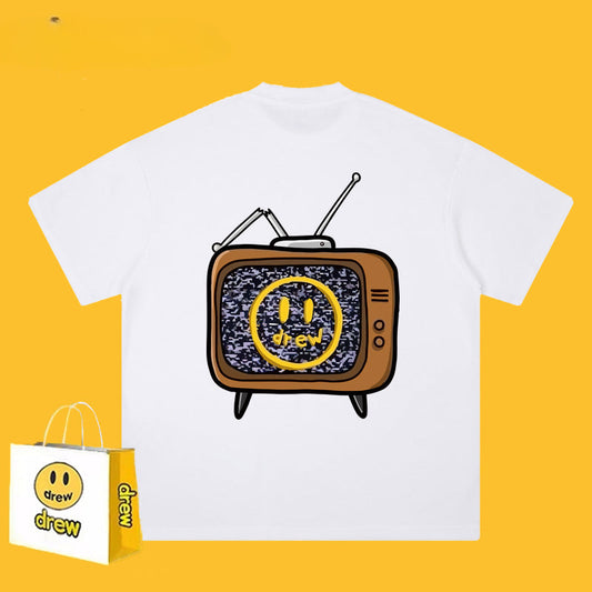 Drew T-shirts Lightning Print Cotton T-shirt