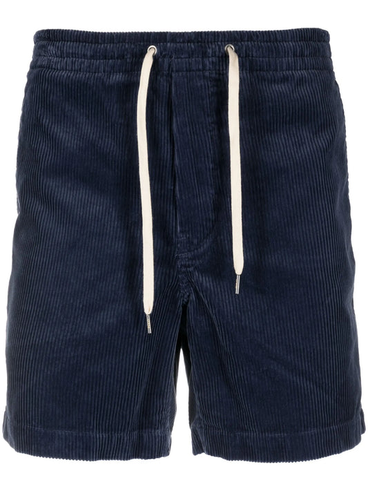 RALPH LAUREN Corduroy Drawstring-fastening Shorts Navy