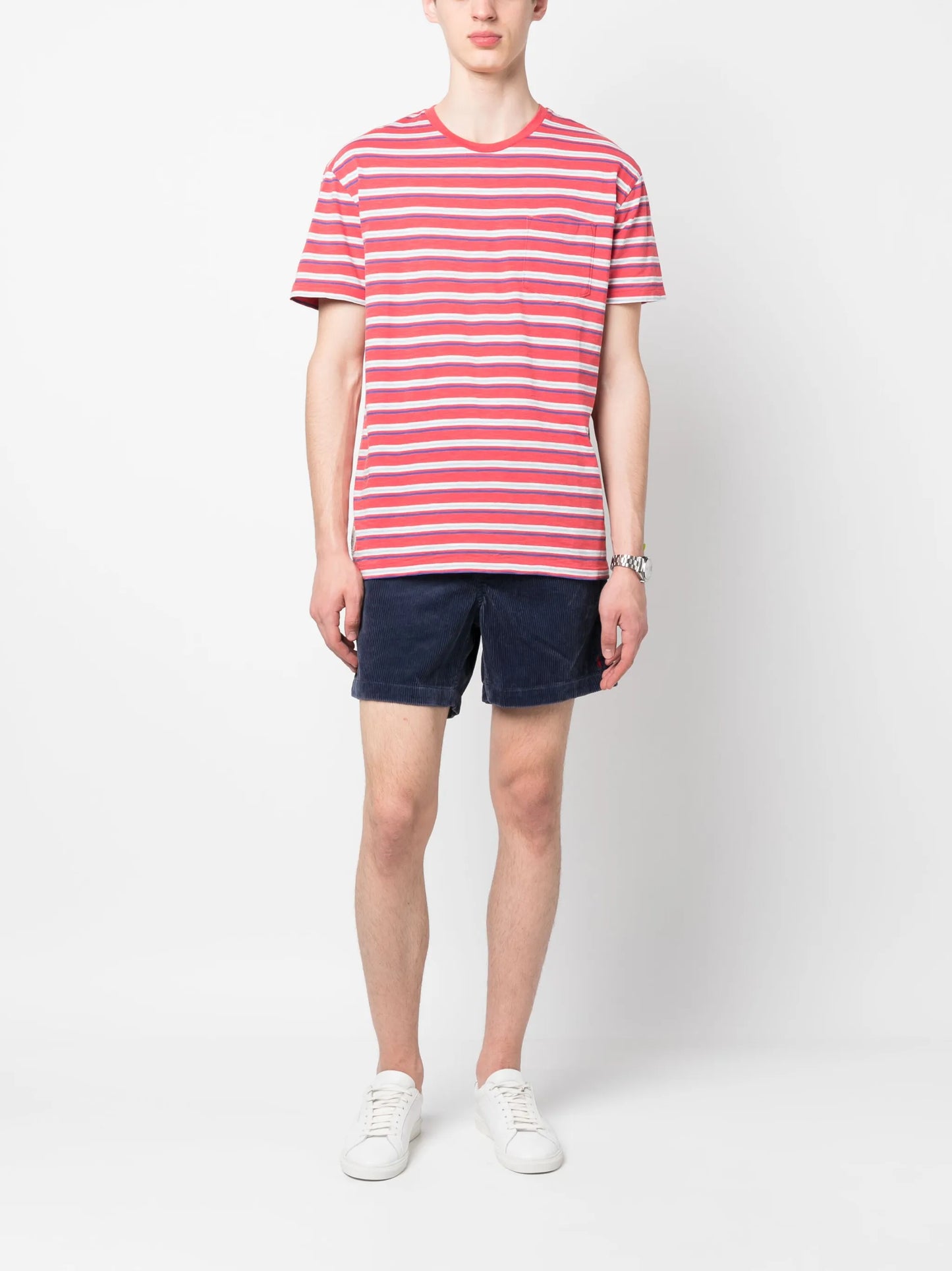 RALPH LAUREN Corduroy Drawstring-fastening Shorts Navy