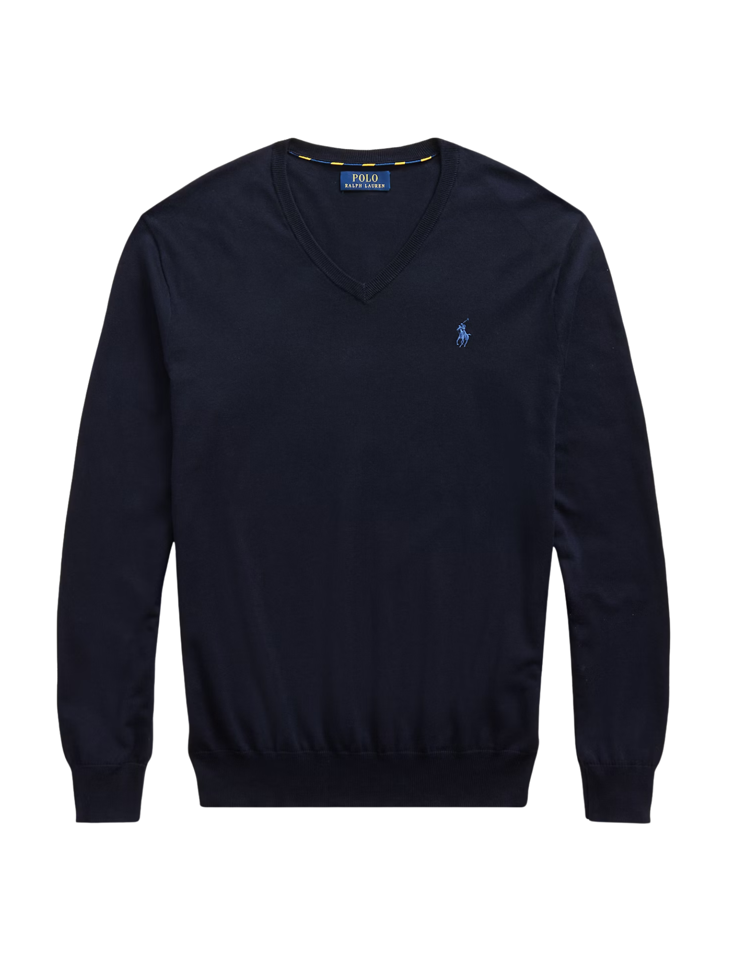 RALPH LAUREN Slim Fit Cotton V-Neck Jumper Hunter Navy