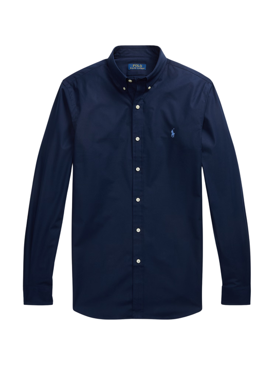 RALPH LAUREN Slim Fit Stretch Poplin Shirt Newport Navy
